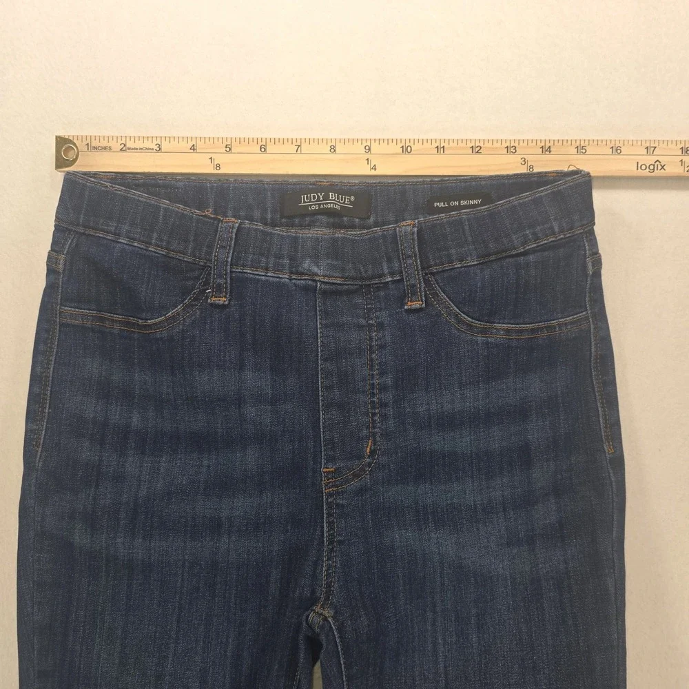 Judy Blue Pull On Skinny Jeans Womens 9/29 Dark Wash High Rise Denim Leggings